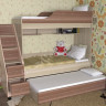 Двухъярусная кровать Славмебель с выкатным местом Дуэт-17, Лестница с ящиками
