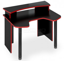 Стол игровой компьютерный Мэрдэс Домино Lite СКЛ-Игр120+НКИЛ120, черный/красный