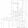 Стол компьютерный Мэрдэс Домино СР-720/140, левый, белый жемчуг/нельсон (столешница нельсон)