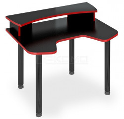 Стол игровой компьютерный Мэрдэс Домино Lite СКЛ-Игр120МО+НКИЛ120, черный/красный