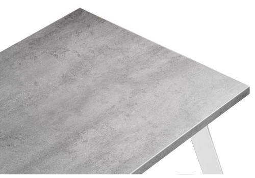 Стол обеденный Woodville Тринити Лофт, бетон/белый матовый, 140 см