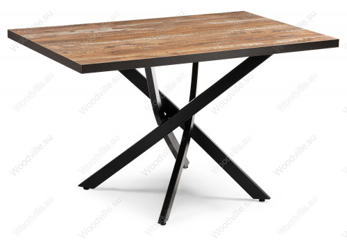 Стол обеденный Woodville Дэй, прямоугольный, дуб юкон/черный