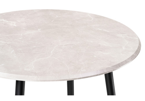 Стол обеденный Woodville Абилин, мрамор светло-серый/черный матовый,90 см