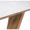 Стол обеденный Woodville Петир, белый/дуб монтана, 160 см