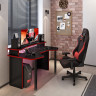 Стол игровой компьютерный Мэрдэс Домино Lite СКЛ-Игр120+НКИЛ120, черный/красный