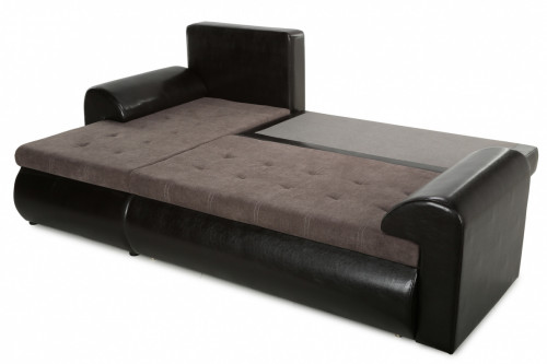 Угловой диван-кровать Столлайн Цезарь, коричневый, левый