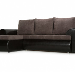 Угловой диван-кровать Столлайн Цезарь, коричневый, левый