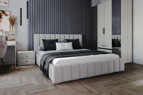 Кровать с подъёмным механизмом Нега 160х200 Светло-серый