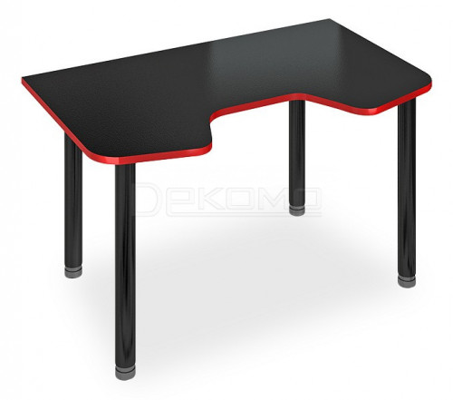 Стол игровой компьютерный Мэрдэс Домино Lite СКЛ-Игр140МО, черный/красный