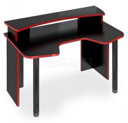 Стол игровой компьютерный Мэрдэс Домино Лайт СКЛ-Игр140+НКИЛ140, черный/красный