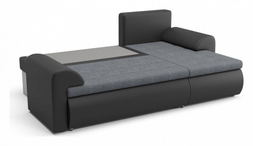 Угловой диван-кровать Столлайн Цезарь правый, серый/черный