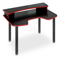 Стол игровой компьютерный Мэрдэс Домино Лайт СКЛ-Игр140МО+НКИЛ140, черный/красный