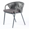 Плетеный стул 4sis Женева, из синтетических лент, цвет серый, плоская веревка