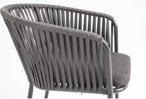 Плетеный стул 4sis Бордо, из синтетических лент, цвет серый