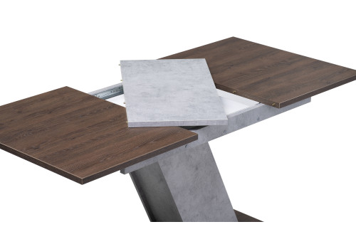 Стол обеденный Woodville Тирион, бетон чикаго серый/дуб табак гладстоун