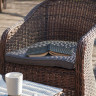 Плетеное кресло 4sis Равенна, коричневый с темно-серой подушкой