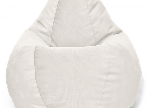 Кресло-мешок Relaxline Груша в велюре Maserrati - 01 белый L