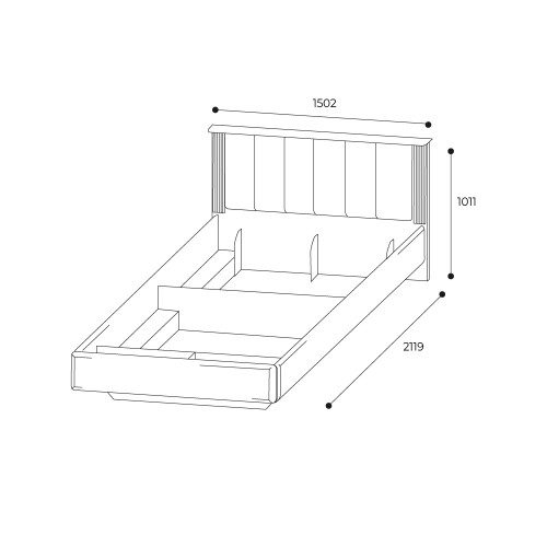 Кровать 140х200 с подъемным механизмом Дюна