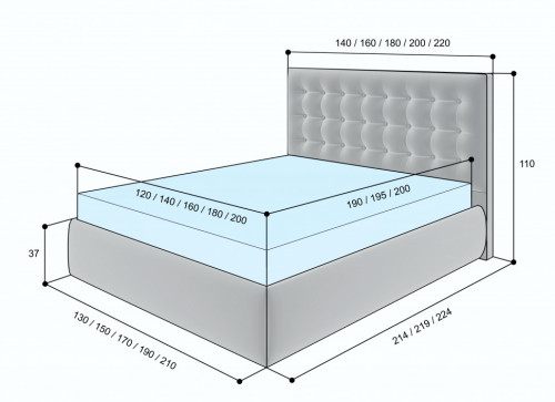 Кровать Lonax Аврора с подъемным механизмом