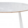Стол обеденный Woodville Абилин раздвижной, ультра белое стекло/дуб вотан/белый матовый, 100 см