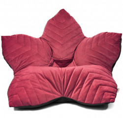 Кресло-мешок Relaxline Цветок в велюре Maserrati - 14 бордовый