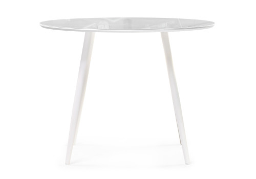 Стол обеденный Woodville Абилин, ультра белое стекло/белый/белый матовый, 100 см