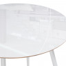 Стол обеденный Woodville Абилин, ультра белое стекло/дуб вотан/белый матовый, 90 см