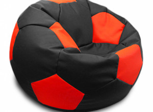 Кресло-мешок Relaxline Мяч в экокоже Galaxy Black-Red XXXL