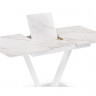 Стол обеденный Woodville Бугун, белый мрамор с прожилками/белый, 120 см
