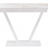 Стол обеденный Woodville Бугун, белый мрамор с прожилками/белый, 120 см