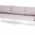 "Касабланка" диван 3-местный плетеный из роупа, каркас алюминий белый муар, роуп бежевый 20мм, ткань бежевая 052