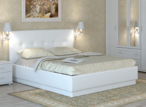 Кровать интерьерная Арника Локарно 180х200 с латами, белая