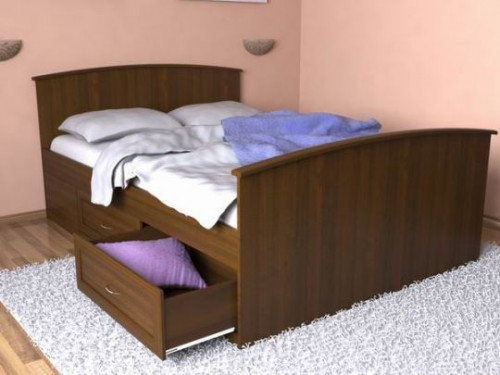 Кровать Славмебель МДФ с 4-мя ящиками, размер спального места 160х200