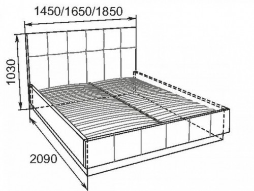 Кровать интерьерная Арника Локарно 160х200 с латами, бежевая