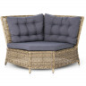 Плетеный угловой диванный модуль 4sis Бергамо, цвет соломенный