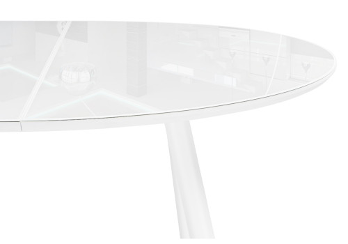 Стол обеденный Woodville Абилин разжвижной, ультра белое стекло/белый/белый матовый, 100 см