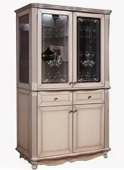 Шкаф с витриной Баккара с рисунком КМК 0441.4, дуб