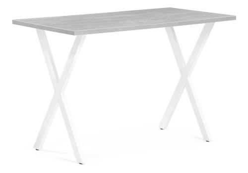 Стол обеденный Woodville Алеста Лофт, бетон/белый матовый, 120 см