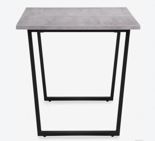 Стол обеденный Woodville Лота Лофт, бетон/черный матовый, 140 см