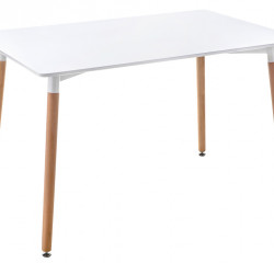 Стол обеденный Woodville Table, белый/натуральный, 120 см