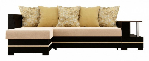 Угловой диван-кровать Столлайн Лорд-2, коричневый/бежевый, левый