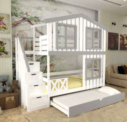 Двухъярусная кровать Велес-Арт Домик Kids Land №12