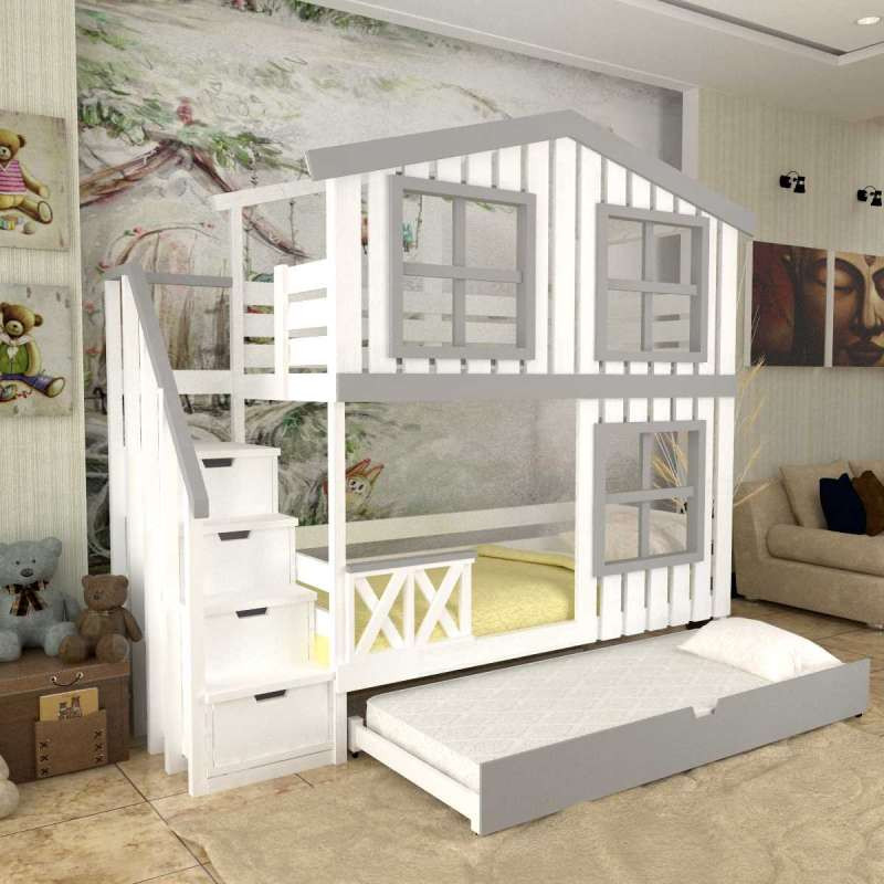 Двухъярусная кровать Велес-Арт Домик Kids Land №12
