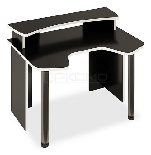 Стол игровой компьютерный Мэрдэс Домино Lite СКЛ-Игр120+НКИЛ120, черный/белый