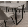 Стол обеденный Woodville Лота Лофт, бетон/черный матовый, 120 см