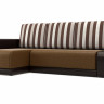 Угловой диван-кровать Столлайн Соло, бежевый/коричневый, левый