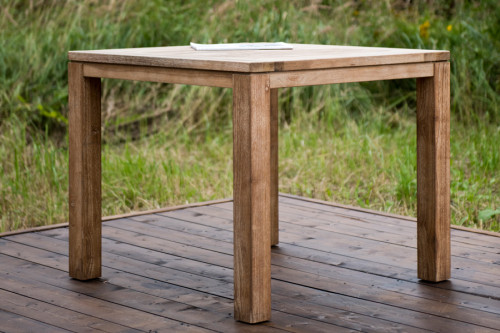 Деревянный стол из натурального тика 4sis Виченца, 90х90см