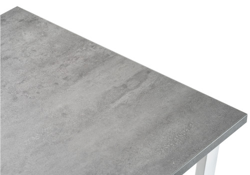 Стол обеденный Woodville Лота Лофт, бетон/белый матовый, 140 см