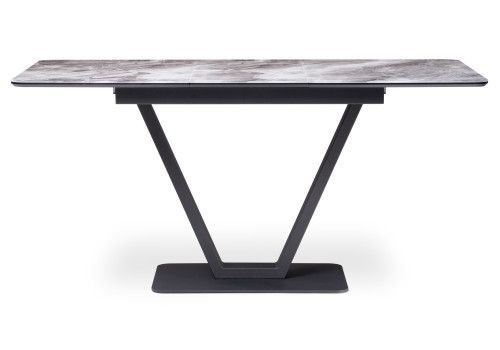 Стол обеденный Woodville Бугун, мрамор серый/черный, 120 см