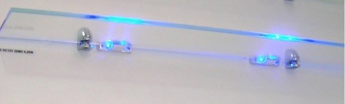 Доп.модуль №2 (к шкафу Арника Ирис мод.25) подсветка голубой свет (комплект на 2 полки)